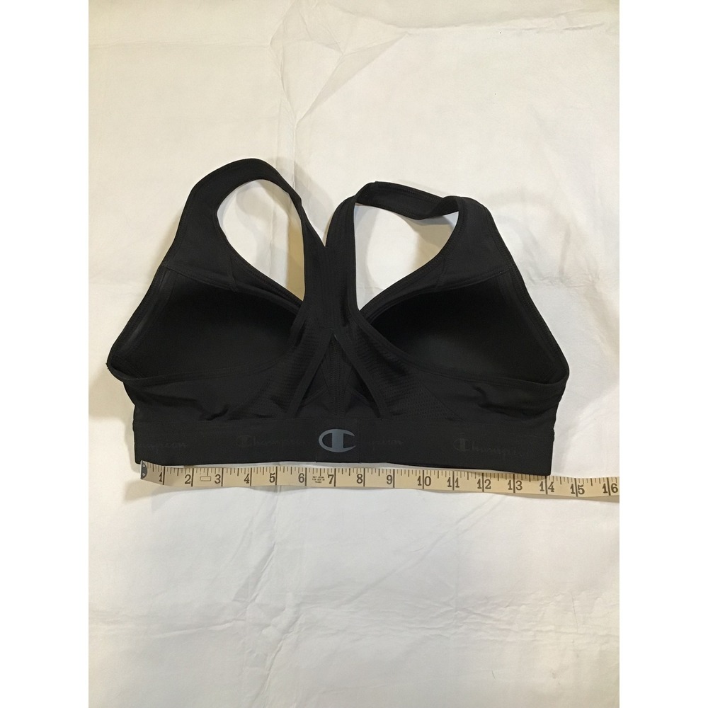 Champion Womens Black Racerback Sports Bra Mesh Detail Medium Impact Activewear - Picture 4 of 4